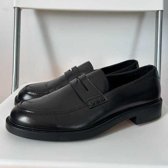 Zara Black Leather Loafers – EU 42 / US 9 - Picture 1 of 5